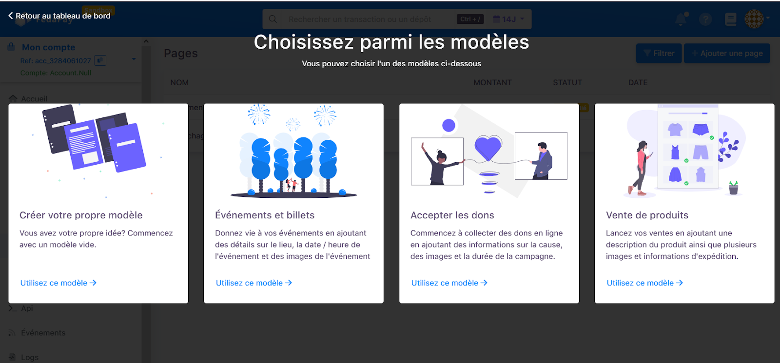 design de la page de paiement 