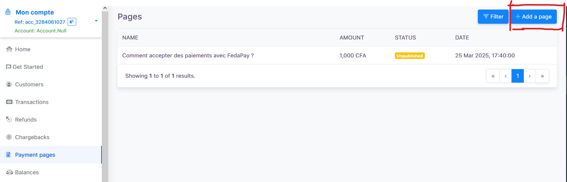 payment page creation