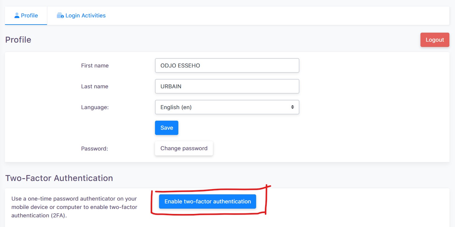 Authentication of your fedapay account